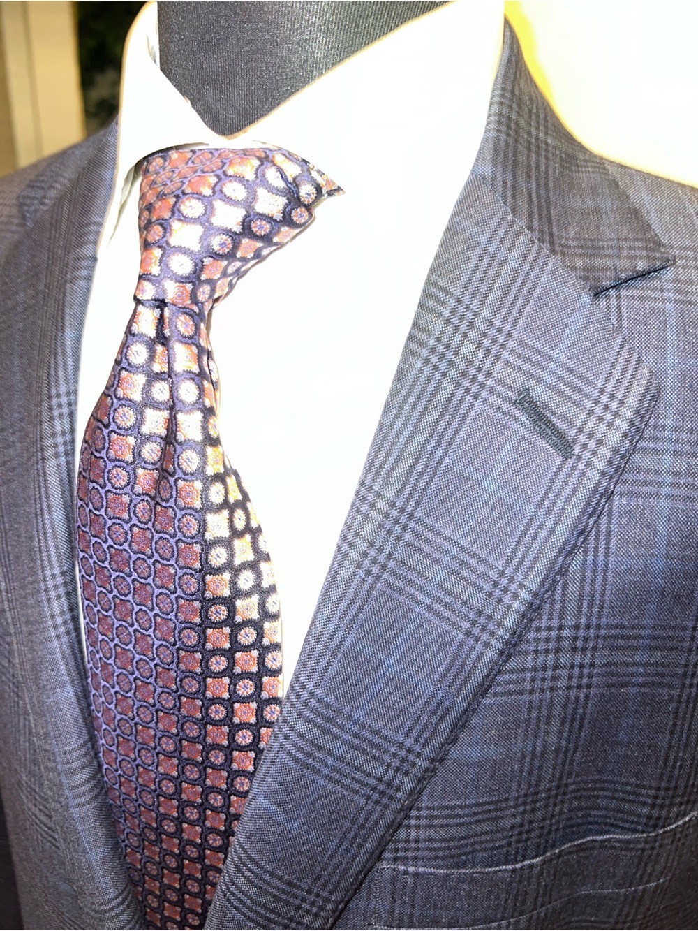 John W. Nordstrom E Thomas Super 130 Blue Plaid Sport Coat Blazer Jacket Men 46L